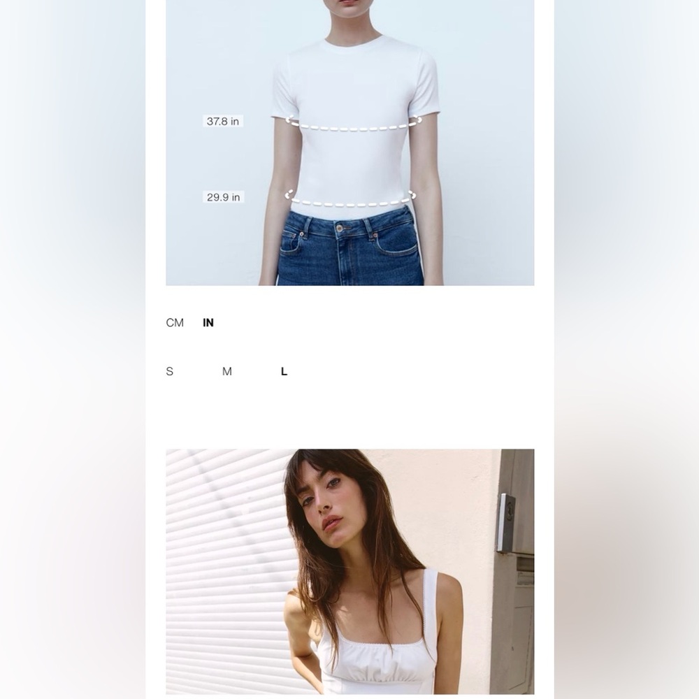 NWT Zara Top Picot Trim Sleeveless White Large - Picture 4 of 4